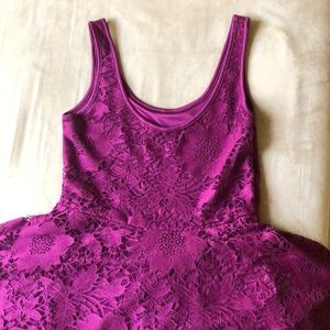 Maroon Lace Mini Dress